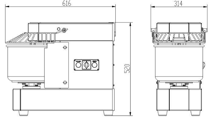Teigmaschine, 10 L, 315 x 616 x 520 mm, weiß