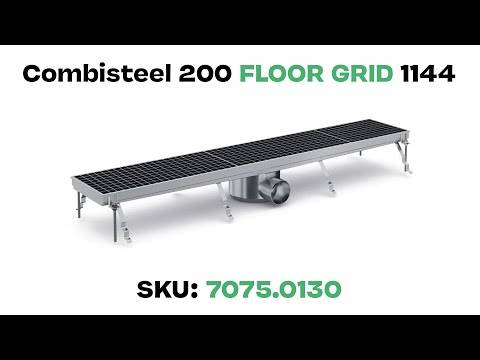 200 Bodenablauf 1144 aus Edelstahl, 1144 x 200 x 140 mm