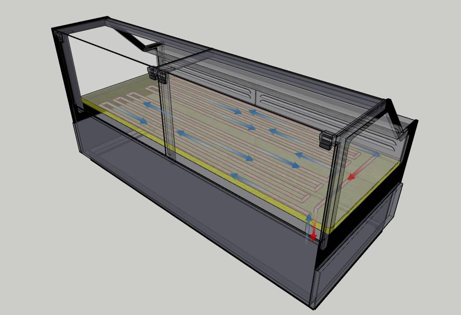 Kühl Fleischvitrine aus Edelstahl, 1945 x 1070 x 1200 mm