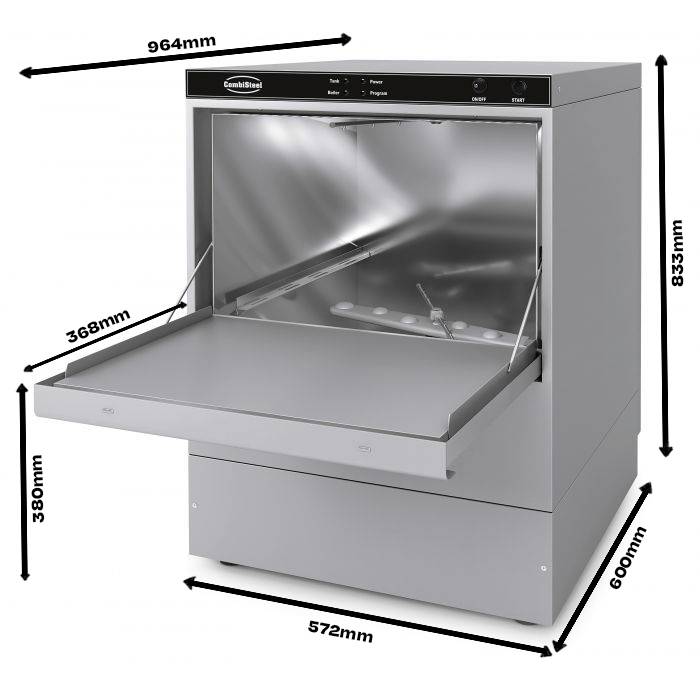 Geschirrspülmaschine Frontbedienung mit Abwasserpumpe, 572 x 616 x 833 mm