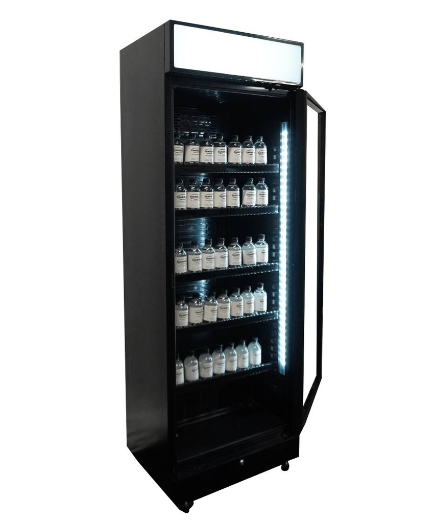 Kühlschrank 1, 650 x 595 x 1950 mm, 400 L, schwarz