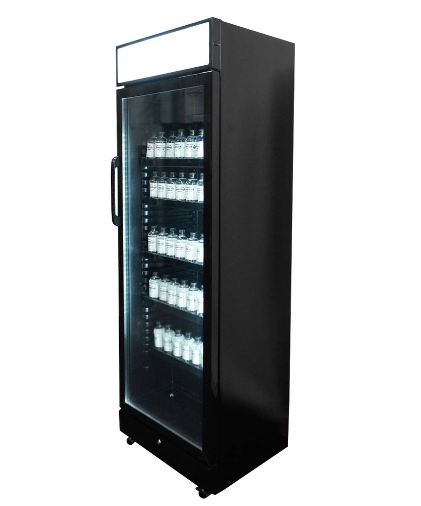 Kühlschrank 1, 650 x 595 x 1950 mm, 400 L, schwarz