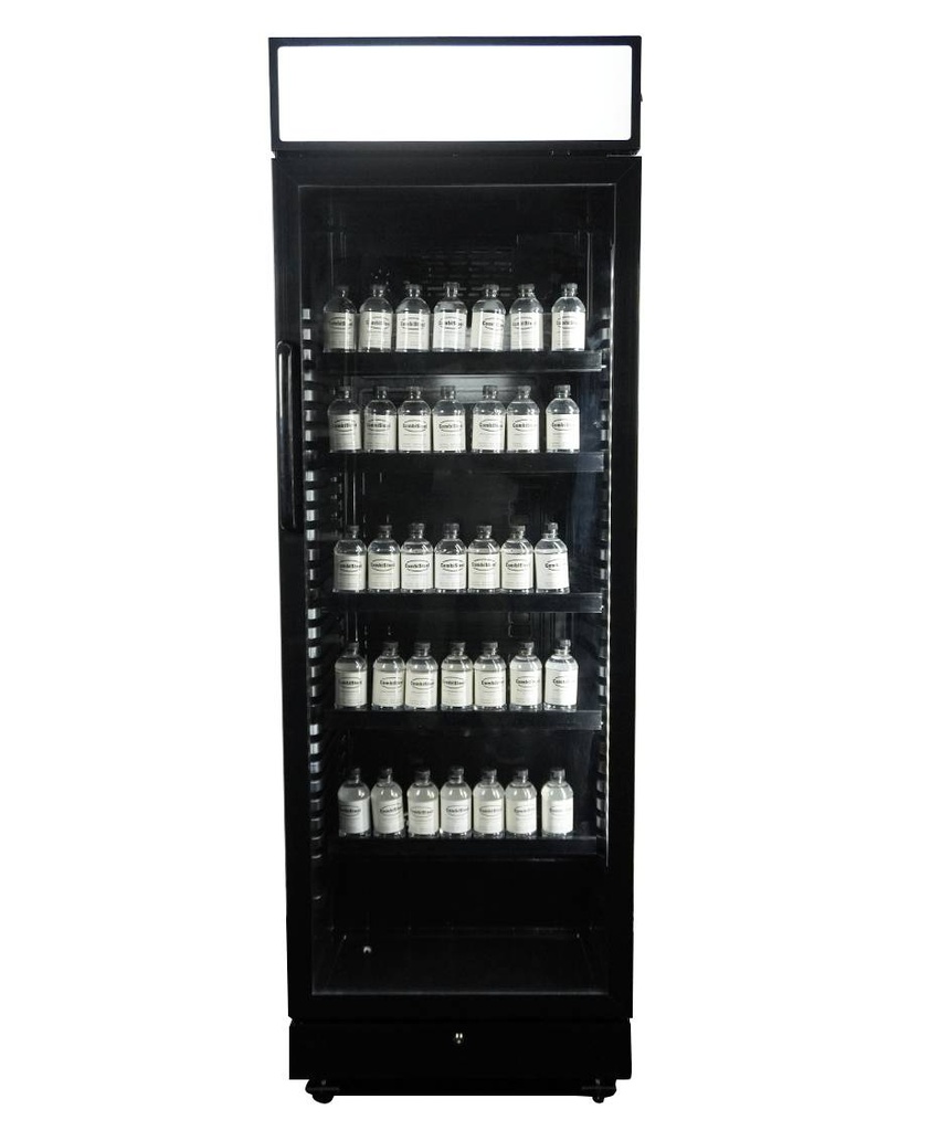 Kühlschrank 1, 650 x 595 x 1950 mm, 400 L, schwarz