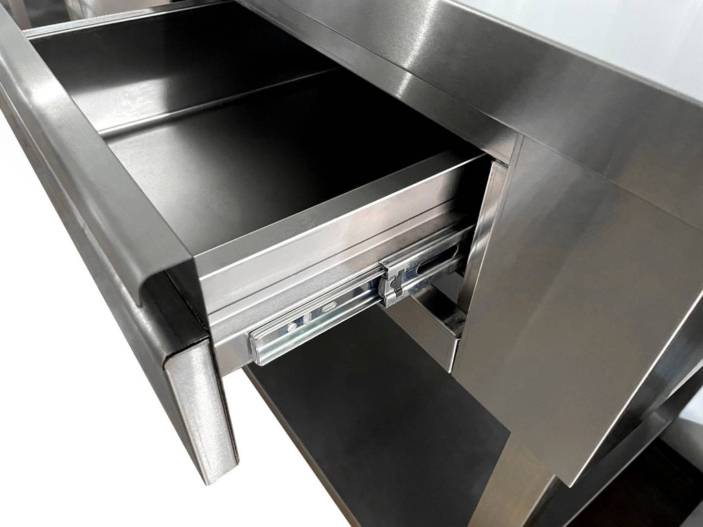 Kaffee Arbeitstisch aus Edelstahl, 1250 x 600 x 1150 mm