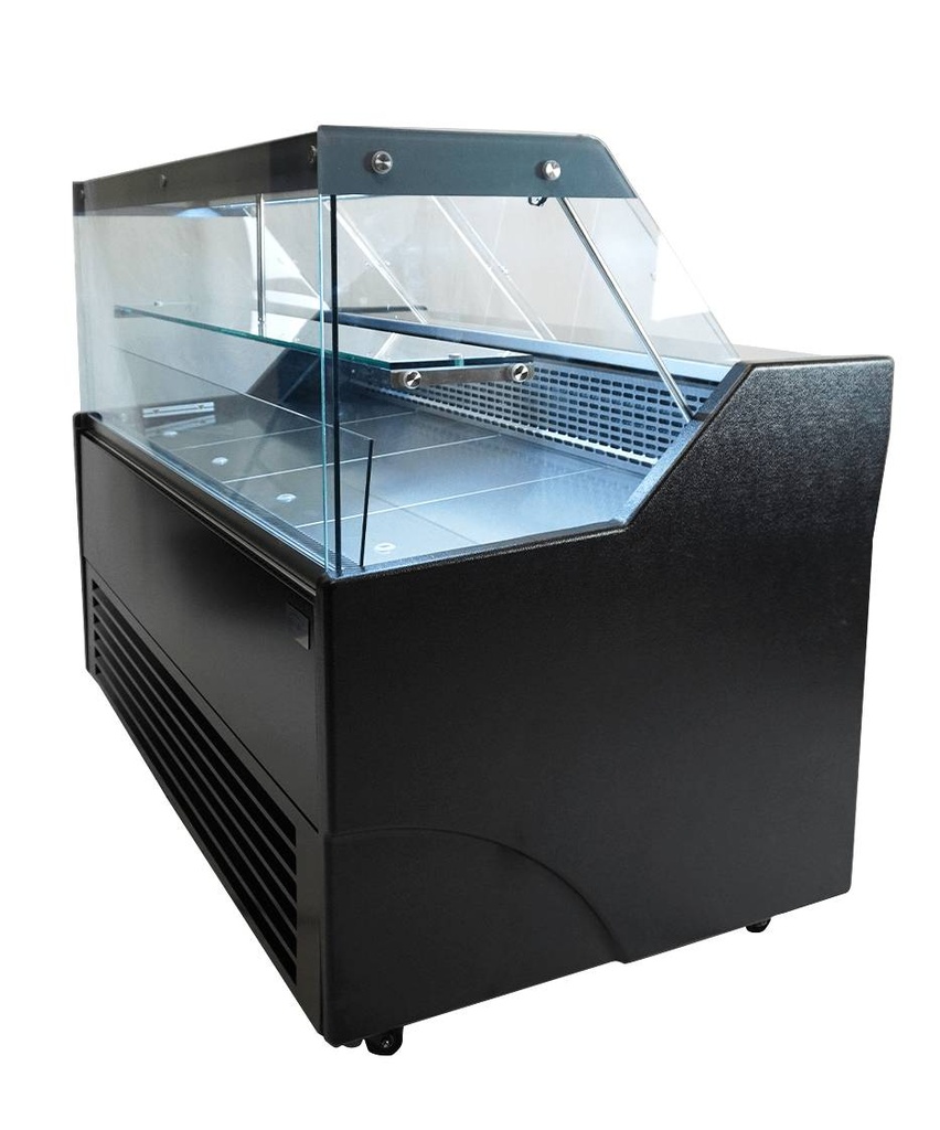 Kühlvitrine Wesley 1.3, schwarz / edelstahl
