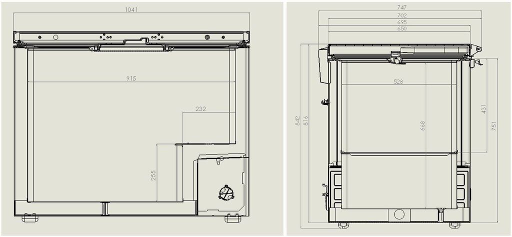 Tiefkühltruhe Deckel, 305 L, 1041 x 743 x 840 mm, weiß