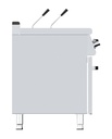 Base 700 Gas aus Edelstahl, 400 x 700 x 900 mm