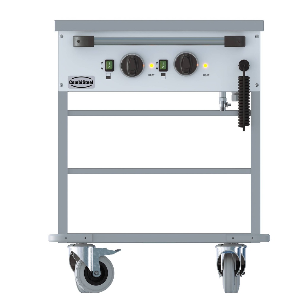Bain-Marie Wagen 2/1 aus Edelstahl, 650 x 850 x 840 mm