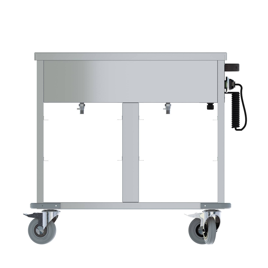 Bain-Marie Wagen 2/1 aus Edelstahl, 650 x 850 x 840 mm