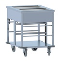 Bain-Marie Wagen 2/1 aus Edelstahl, 650 x 850 x 840 mm