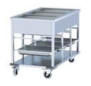 Bain-Marie Wagen 3/1 aus Edelstahl, 650 x 1200 x 840 mm
