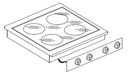 Glaskeramikherd 4 Zonen, 600 x 600 x 260 mm