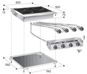 Glaskeramikherd 4 Zonen, 600 x 600 x 260 mm