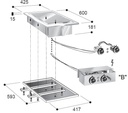 Elektro Grillplatte Chrom, 425 x 600 x 181 mm