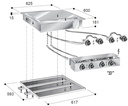 Elektro Grillplatte Chrom, 625 x 600 x 181 mm