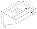 700 Wandhauben aus Edelstahl, 1000 x 700 x 520 mm