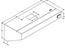 700 Wandhauben aus Edelstahl, 1600 x 700 x 520 mm