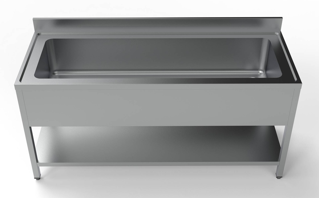 Spültisch 1800 aus Edelstahl, 1800 x 700 x 850 mm