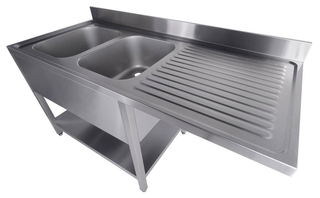700 Spültisch Grundboden links, 1600 x 700 x 850 mm