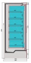 Wandkühlung Mike, 3810 x 865 x 2000 mm, 2340 L, schwarz