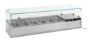 Aufsatzvitrine GN 1/ 1/4 aus Edelstahl, 1400 x 335 x 435 mm