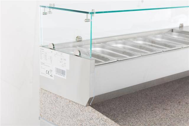 Aufsatzvitrine GN 1/ 1/4 aus Edelstahl, 1600 x 335 x 435 mm