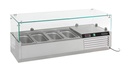 Aufsatzvitrine GN 1/ 1/3 aus Edelstahl, 1200 x 395 x 435 mm