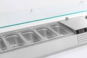 Aufsatzvitrine GN 1/ 1/3 aus Edelstahl, 1200 x 395 x 435 mm