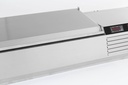 Aufsatzvitrine Deckel GN 1/3 aus Edelstahl, 1200 x 395 x 225 mm