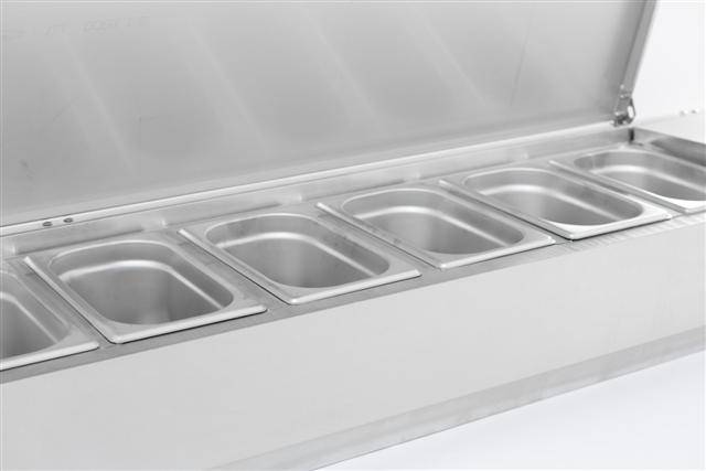 Aufsatzvitrine Deckel GN 1/3 aus Edelstahl, 1500 x 395 x 225 mm