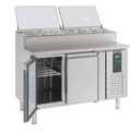 Saladette 2 Türen aus Edelstahl, 6 x 1/3 GN, 1360 x 700 x 1085 mm