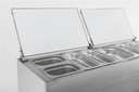 Saladette 2 Türen aus Edelstahl, 6 x 1/3 GN, 1360 x 700 x 1085 mm