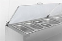 Saladette 3 Türen aus Edelstahl, 8 x 1/3 GN, 1795 x 700 x 1085 mm