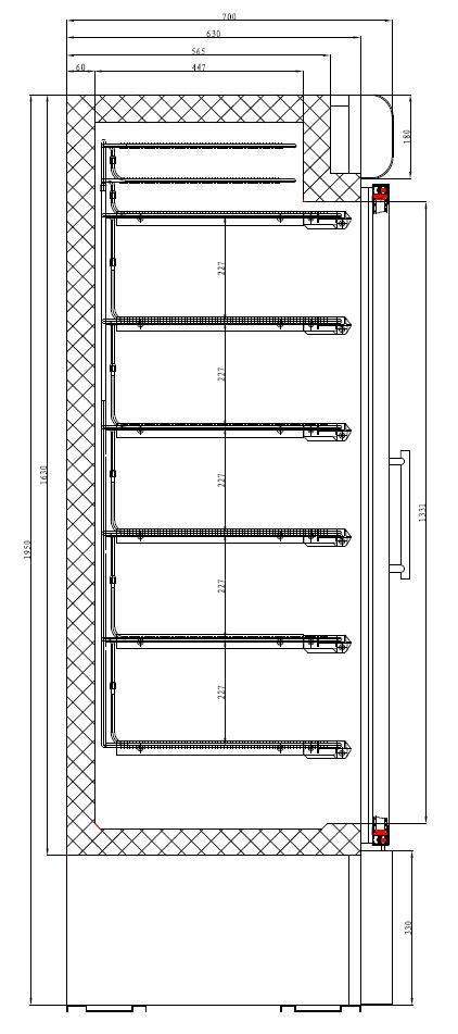 Tiefkühlschrank 1, 680 x 700 x 1990 mm, 578 L, weiß