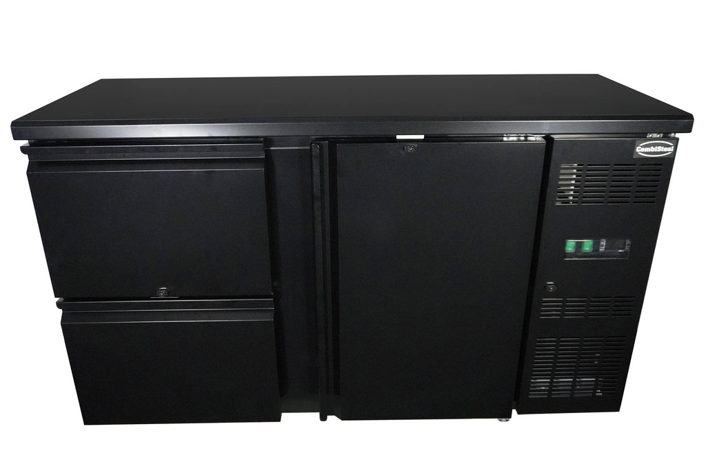 Barkühler 1 Tür und 2, 1462 x 513 x 860 mm, schwarz
