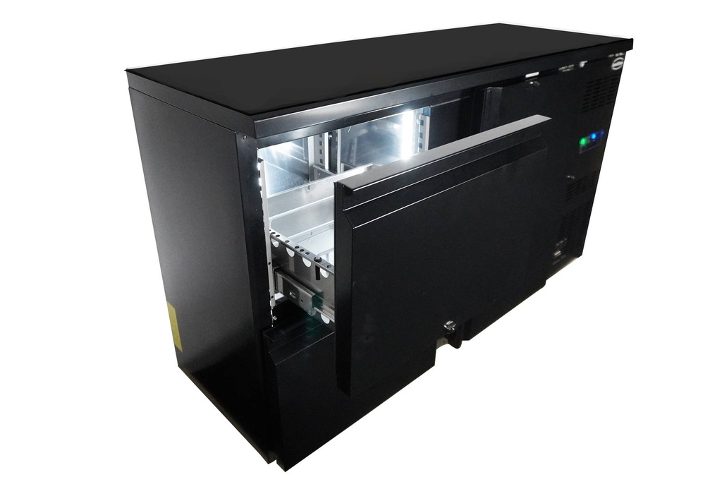 Barkühler 1 Tür und 2, 1462 x 513 x 860 mm, schwarz