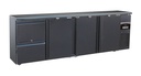 Barkühler 3 Türen und 2, 2542 x 513 x 860 mm, schwarz