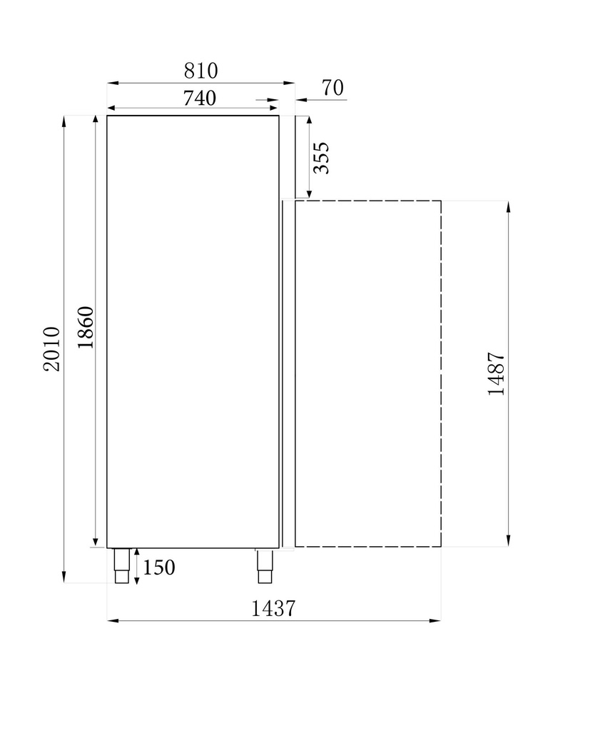 Tiefkuhlschrank +Alu Statisch aus Edelstahl, 1200 L