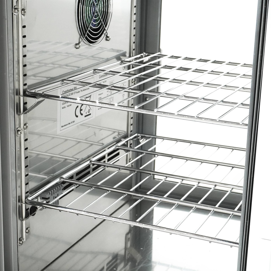 Gebäckvitrine aus Edelstahl, 1110 x 510 x 550 mm, 150 L