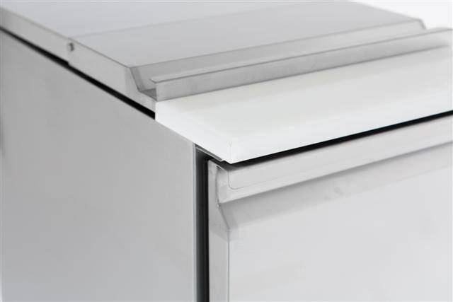 Saladette 1 Tür aus Edelstahl, 435 x 700 x 870 mm