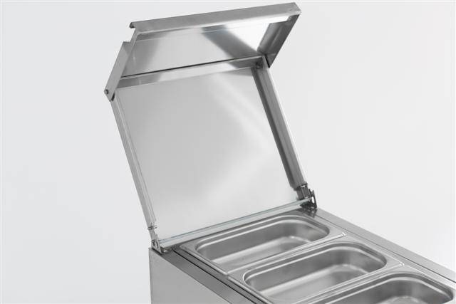 Saladette 1 Tür aus Edelstahl, 435 x 700 x 870 mm