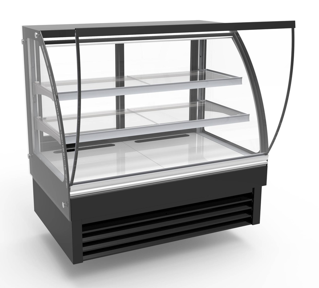 1200 Kühlvitrine rund, 1200 x 680 x 1200 mm, 236 L, schwarz