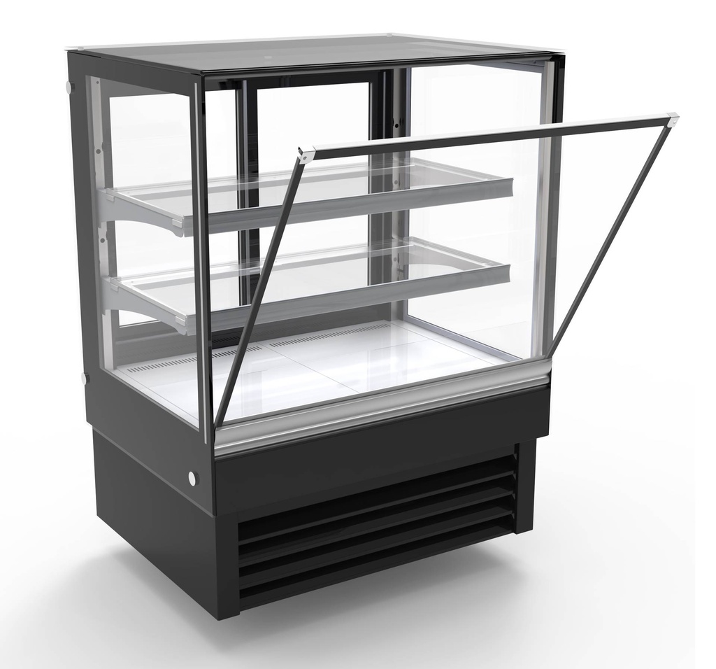 900 Kühlvitrine gerade, 900 x 680 x 1200 mm, 190 L, schwarz