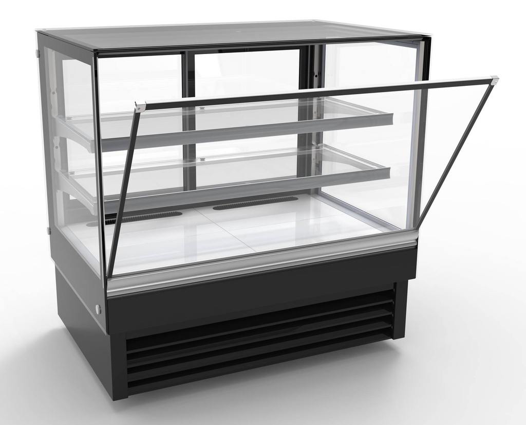 1200 Kühlvitrine gerade, 1200 x 680 x 1200 mm, 257 L, schwarz