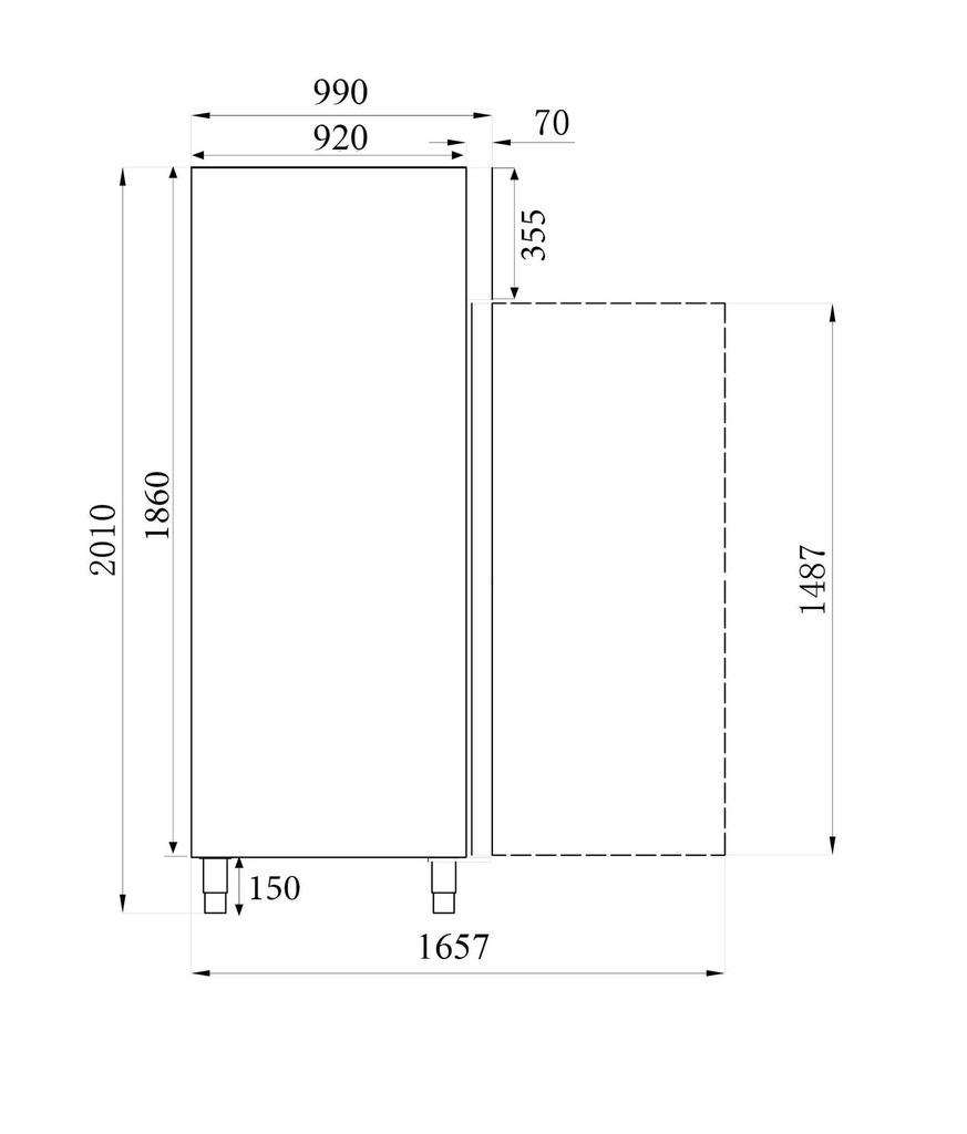 Bäckerei Tiefkühlschrank, 740 x 990 x 2010 mm
