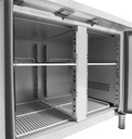 Kühltisch 2 Türen aus Edelstahl, 1360 x 700 x 860 mm