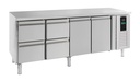 700 Kühltisch aus Edelstahl, 2230 x 700 x 860 mm, 284 L
