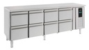 700 Kühltisch aus Edelstahl, 2230 x 700 x 860 mm, 211 L