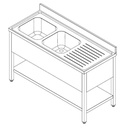 700 Spültisch Grundboden Demontabel links, 1600 x 700 x 850 mm