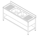 700 Spültisch Grundboden Demontabel, 2400 x 700 x 900 mm